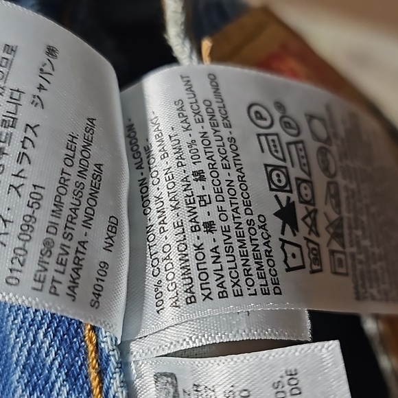 Levi's 511 Slim Distressed Acid Wash Raw Hem Shorts Size 31 NWT - Picture 4 of 9